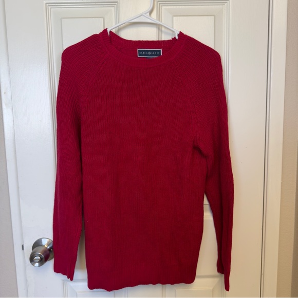 Karen Scott Sweaters - Karen Scott Red Knit Sweater
